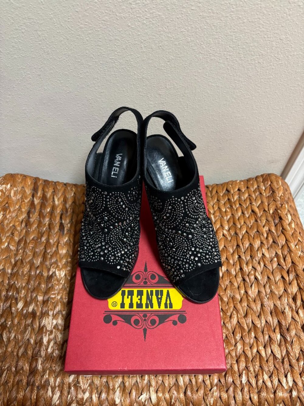 VANELI Binah Black Suede Shoes with Silver accents, Like New Condition, Size 9